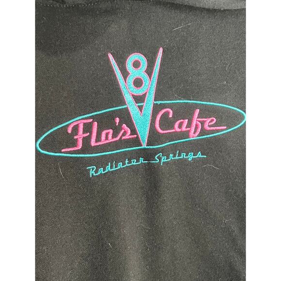 Disney Parks Cars Radiator Springs Flos Cafe Women Hoodie Oversized XL Comfort - Picture 4 of 11